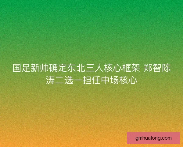 国足新帅确定东北三人核心框架 郑智陈涛二选一担任中场核心